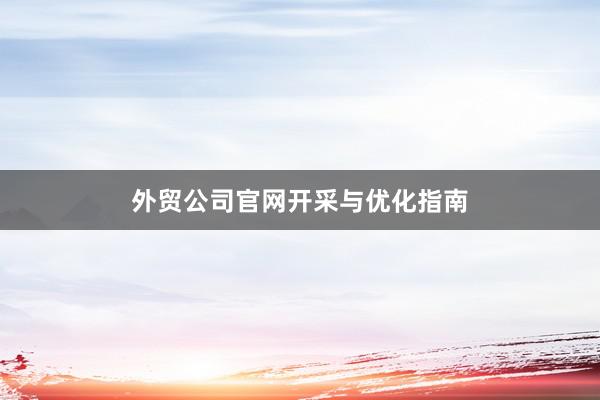 外贸公司官网开采与优化指南