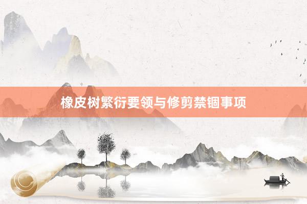 橡皮树繁衍要领与修剪禁锢事项